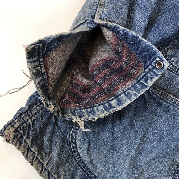 Dubble Ware 60's Denim Chore Jacket Wool Blanket Lined Vintage Workwear Coat - Picture 16 of 16